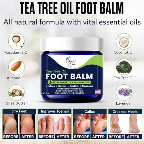 Antifungal Cream - For Itchy Feet and Skin Fungus Relief - Extra Strength Treatment for Athlete’s Foot, Ringworm, and Jock Itch. Moisturizer for Dry Cracked Feet infused with Tea Tree Oil Made in USA