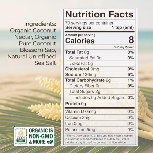 Kevala Organic Coconut Aminos Soy-Free Seasoning from Coconut Nectar & Blossom Sap | Gluten-Free, Kosher, Vegan, USDA Organic, Non-GMO | Soy Sauce Alternative (12 Fl Oz (Pack of 1))