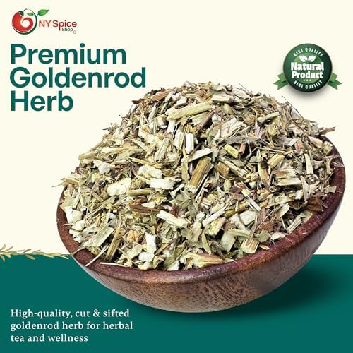 NY Spice Shop Goldenrod Herb Cut & Sifted - 4 Ounce Solidago Virgaurea L Dried Golden Herb - Dried Natural Goldenrod Herbal Loose Tea Blend for Herbal Infusion