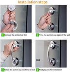Glass Door and Window Handle, Suction Cup Bathroom Sliding Doors Handles, Non-Porous Handles Shower Grab Bars, Cabinets and Wardrobes Non-Marking Handle (Sliver)
