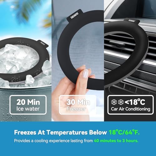 Neck Cooling Tube(with Cooler Bag)，hot Weather Reusable Long-Lasting Cooling Relief Cooler, Suitable for Men and Women Outdoor and Indoor, Sports, Travel use(Black)