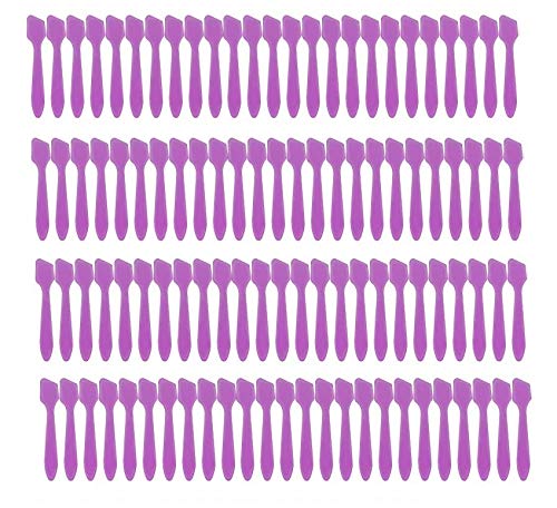 Reusable Mini Make-up Spatulas, 100 pieces,Violet.