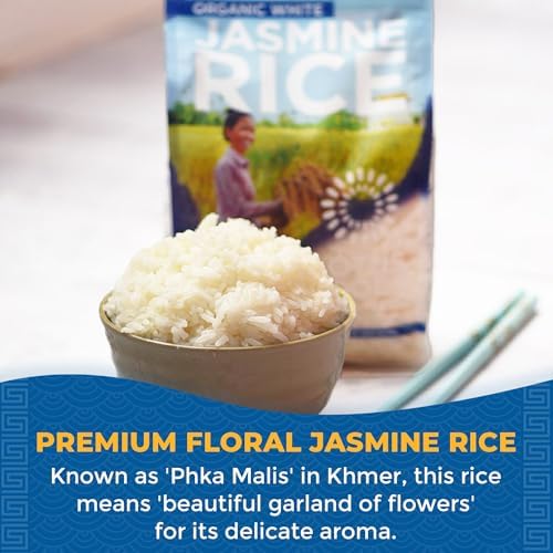 Lotus Foods Organic White Jasmine Rice - Jasmine Rice, Gluten Free White Rice, Organic Rice, Long Grain Asian Sticky Rice, USDA Organic, Vegan, Gluten Free - 30 Oz (Pack of 6)