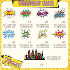 72Pcs Super Hero Cupcake Toppers Comic Cityscape Cake Decorations Cartoon City Hero Theme Birthday Party Supplies Celebrating Party Events Baby Shower