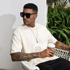 Men's Fashion Oversized T-Shirts Streetwear Loose Fit Crewneck Tshirt Workout Casual Short Sleeve Tops