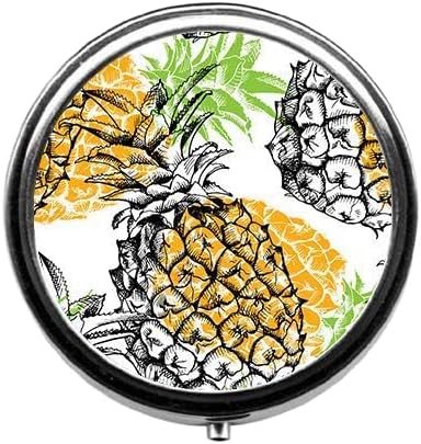 Cartoon Pineapple Cute Pill Box/Pill case-Round Pill Box/case- Three-Compartment Pill Box/Pill case …
