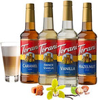Torani Variety Pack Caramel, French Vanilla, Vanilla & Hazelnut, 25.4 Ounces (Pack of 4)