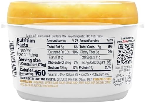 Daisy Brand Pineapple Single 4% Cottage Cheese, 6.0 Oz