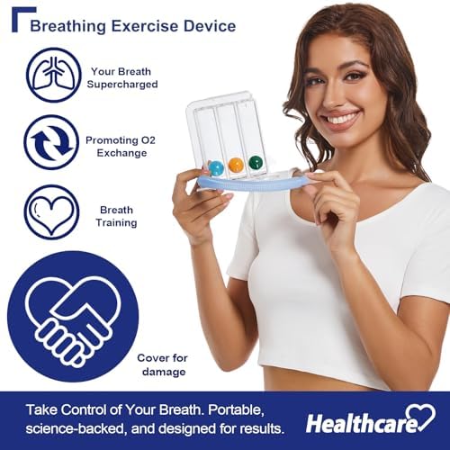 Breathing Exercise Device for Lungs, Exerciser, Non-Measuring - Breathing Trainer, 3‑Ball Design for Gentle Breathing Training & Recovery Support, Easy to Clean