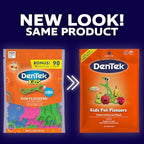 DenTek Fun Flossers – Kids Floss Picks with Wild Fruit Flavor, 90 Count
