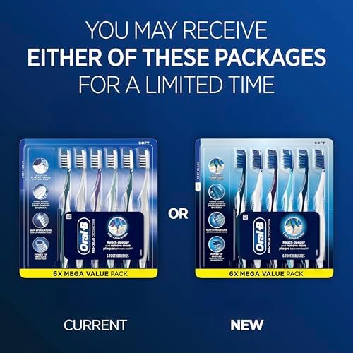 Oral-B Pro Clean Cross Action Toothbrushes, Deep Plaque Removal, 6 Count
