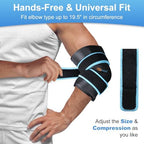 SuzziPad Elbow Ice Pack Wrap – Wearable Cold Compression Sleeve for Elbow & Forearm, Reusable Ice Pack for Tennis & Golf Recovery, Black