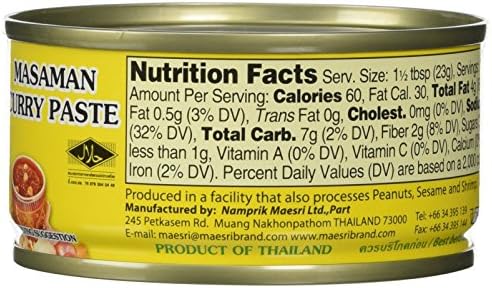 Maesri Thai Masaman Curry - 4 Oz (Pack of 4)