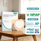 Dimora Wound Dressing Sacrum Foam Bandages Silicone Adhesive Border 7.08"x7.08" Waterproof Sacral Pads Absorbent Breathable Bed Sore Pressure Dressing