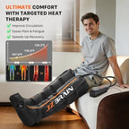 JZBRAIN Air Compression Leg Recovery Boots : Sequential Full Leg Compression Massager System for Muscle Relaxation & Relief - 11 Intensity 6 Modes 3 Heat for Athletes & Gym (Medium)