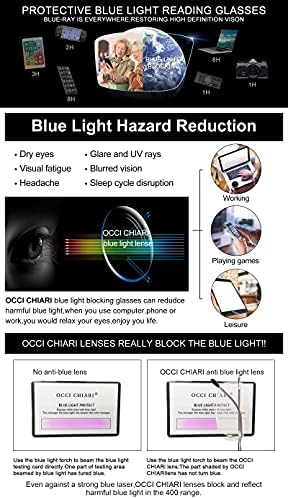 OCCI CHIARI Blue Light Reading Glasses for Women 1.0 Eye Readers Reader with Titanium Frameless Durable Spring Hinge 1.0 1.25 1.5 1.75 2.0 2.25 2.5 2.75 3.0 3.5 4.0 5.0 6.0