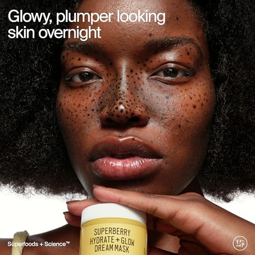 Youth To The People Superberry Dream Mask - Hyaluronic Acid + Vitamin C Face Moisturizer + Overnight Facial Mask, Hydrates + Plumps + Brightens Skin, Evens Skin Tone, For Dry + Dull Skin, Non-Greasy