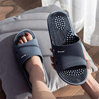 Acupressure Massage Slippers for Plantar Fasciitis for Women Acupuncture Slippers Arthritis Neuropathy Pain Relief Non-Slip Massage Sandals Women Stress Relief Gifts for Bath (Men 8.5-9.5, Dark Gray)