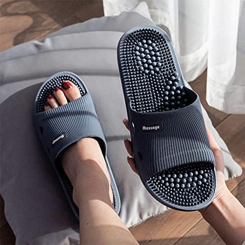 Acupressure Massage Slippers for Plantar Fasciitis for Women Acupuncture Slippers Arthritis Neuropathy Pain Relief Non-Slip Massage Sandals Women Stress Relief Gifts for Bath (Men 8.5-9.5, Dark Gray)