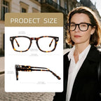 Square Reading Glasses for Women&Men - Acetate Tortoise - Tuscan Readers Chic & Modern Design FF-5748