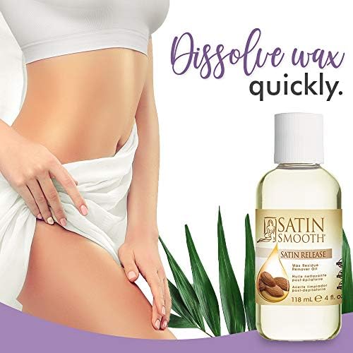 Satin Smooth Satin Release Wax Residue Remover Oil, Almond-Infused, Post-Waxing Oil, Skin Care, 4 fl. oz, 2-Pack