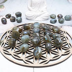 Crocon® 1lb Labradorite Tumbled Stones And Crystals Bulk 2000+ Carats, Polished Stones Rock Collection Vase Filler Tumbles Crystals Healing Reiki Gemstone Gifts, Fountain Tumbles Size 20 mm