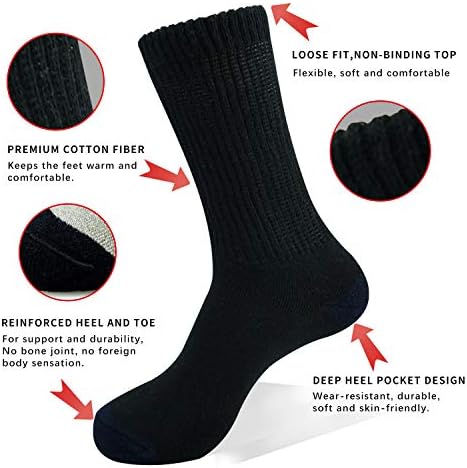 Non-Binding Top Extra Wide Diabetic Socks Cushioned Thick Warm Socks