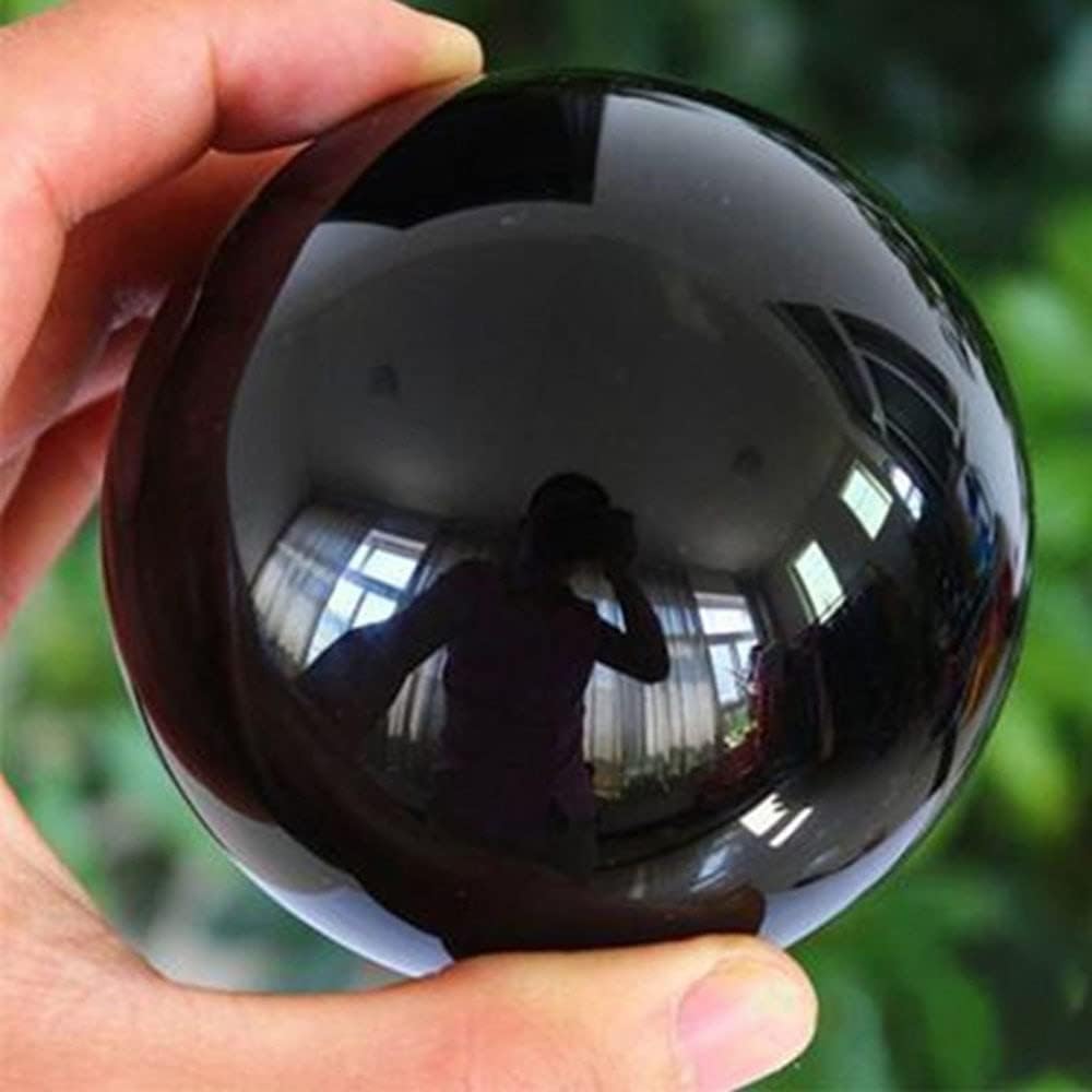20-60mm Asian Natural Black Obsidian Sphere Quartz Crystal Magic Ball Healing Reiki Rock Stone Collectibles Without Base (Size : 30mm)