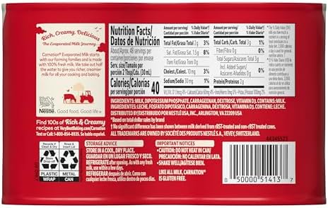 Nestlé Carnation Evaporated Milk Canned, Vitamin D Added, 4Pk 12 fl oz