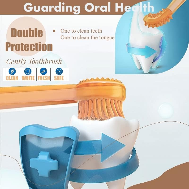 Dog & Cat Toothbrush Kit with Storage Cup, 360° Silicone Mini Head Tongue Cleaning Brush, Pet Dental Care for Doggie Kitten Ferret Dutch Pigs