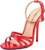MAIERNISI JESSI Unisex Men's Women's Strappy Stiletto Sandals, Ankle Strap, 5.1 Inch High Heel