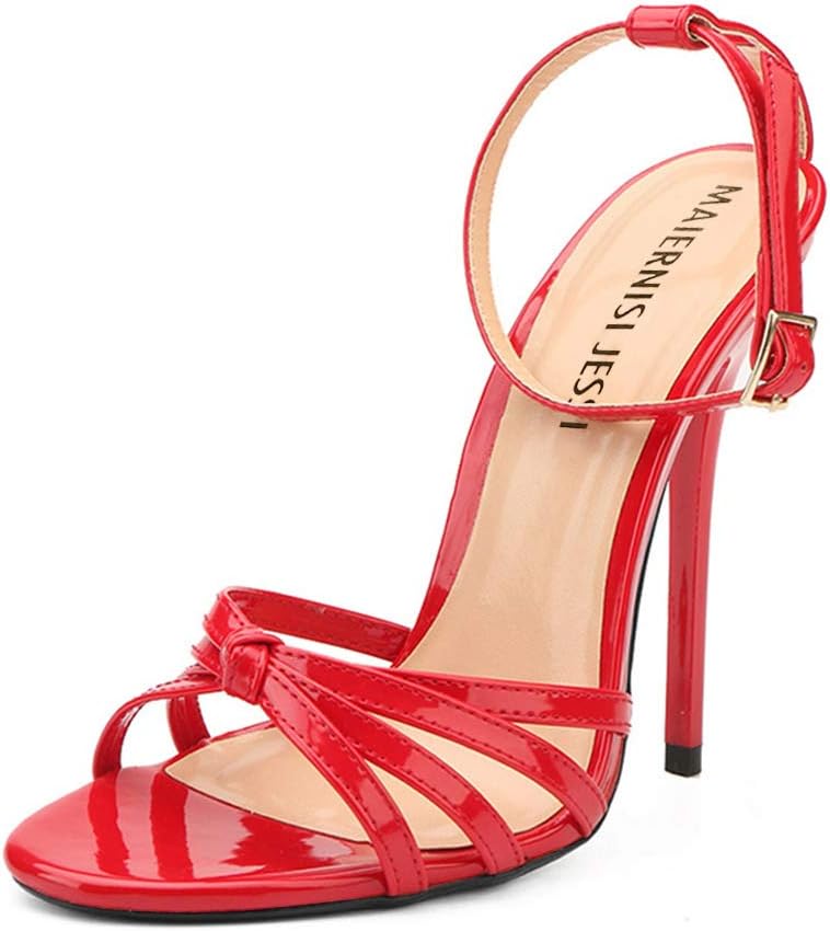 MAIERNISI JESSI Unisex Men's Women's Strappy Stiletto Sandals, Ankle Strap, 5.1 Inch High Heel