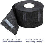 Disposable Paper Barber Neck Strips - 5 Rolls 500 Strips Black Professional Stretchy Paper Neck Band for Salon Haircut Styling