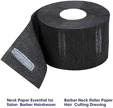 Disposable Paper Barber Neck Strips - 5 Rolls 500 Strips Black Professional Stretchy Paper Neck Band for Salon Haircut Styling