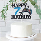 Happy 7th Birthday Video Game Cake Topper - Level 7 Unlocked Awesome 2016 Boy's Birthday Cake Topper - Video Game 7th Birthday Cake Decorations