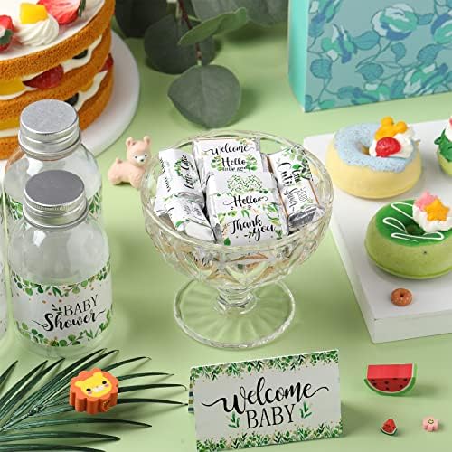 Clabby Baby Shower Candy Wrappers, Mini Candy Bar Miniatures Wrappers Chocolate Bar Label Stickers for Boys Girls Kids Baby Shower Decor (No Candy)