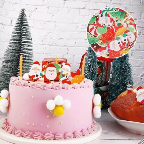 300 Edible Christmas Santa Children's Kids Party Decorations Style for Fairy or Cupcake Cake Toppers on Wafer/rice Paper