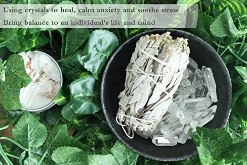 0.45lb Clear Quartz Crystal Points Natural Healing Crystals Tumbled Polished Bulk Stones for Meditation Yoga Chakra Reiki Balancing Crystal Therapy Gemstones Crystals 0.39"-1.18”