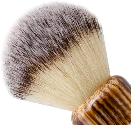 Grandslam Shaving Brush with Synthetic Hair, Cruelty-Free Shaving Cream Brush for Men, 100% Solid Resin Handle, Gently Exfoliates The Skin, 24mm Knot (Imitation rhinoceros horn)