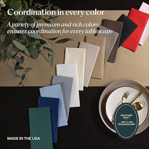 200-Pack Disposable Linen-Feel Green Napkins, 12" x 17" Cloth-Like Paper Dinner Napkins For Christmas, Wedding, Bathroom, Party Or Event