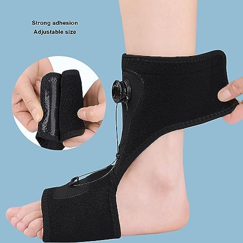 Copper Compression Plantar Fasciitis Night Splint, Drop Foot Orthopedic Brace Adjustable Rotating Knob Sleep Support for Foot Drop Achilles Tendonitis