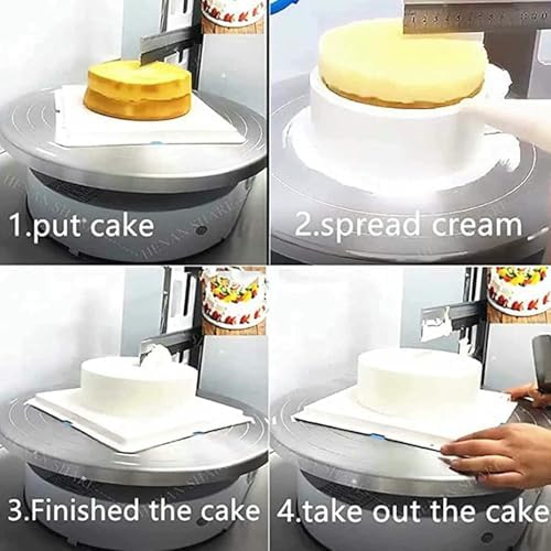 Cream Smooth Coating Machine for Birthday Cake - 4-12 Inch Round Cake Butter Cream Spreading & Filling Machine - Perfect for Cake Bread Cream Decoration & Smoothing - Cake Spreader Smoothing