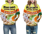 Keasmto 3D Ramen Chicken Noodle Soup Hoodie Beef Sweatshirt For Men Women Cotton Cute