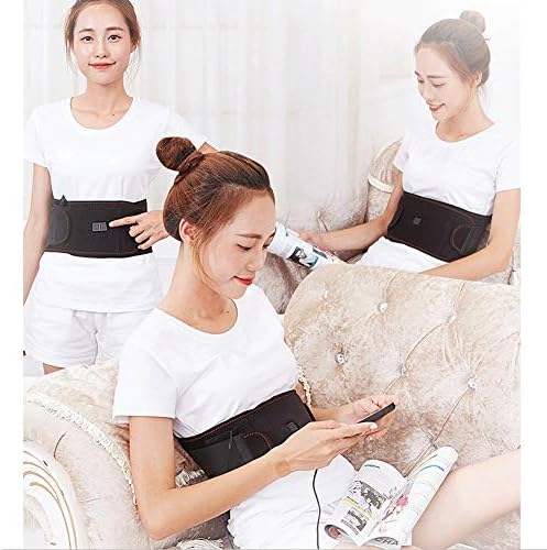 Breathable Lumbar Brace,Far Infrared Lumbar Belt for Men Women Double Motor Vibration Massage Back Support Belt (Size : L)