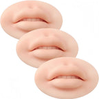Tattoo Fake Lips 3 Pieces 5D Fake Lips, Silicone Lips for Makeup Practice, Soft Tattoo Practice Lips Model for Semi Permanent Make Up Supplies