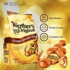 Werther's Original Creamy Caramel Filled Pack of 2 - Bulk Bags of Hard Candy Individually Wrapped (27 oz) Each - Werthers Caramel Filled Candy - Bundle with Ballard Products Pocket Bag