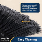 Yocada Heavy Duty Broom Outdoor&Indoor Broom Commercial for Courtyard Garage Lobby Mall Market Floor Home Kitchen Room Office Pet Hair Rubbish 56.9Inch Black