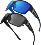 Bifocal Sunglasses for Men - Reading Sunglasses with Built-in Readers, Wrap Around Style, 2.0