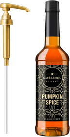 NEW Café Le Rou Pumpkin Spice Classic Syrup - 25.4 oz, 1 Pack with 1 Gold Pump Dispensers 25.4 Fl Oz (Pack of 1)