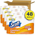 Scott ComfortPlus Toilet Paper, 48 Triple Rolls, 231 Sheets per Roll, Septic-Safe, 1-Ply Toilet Tissue
